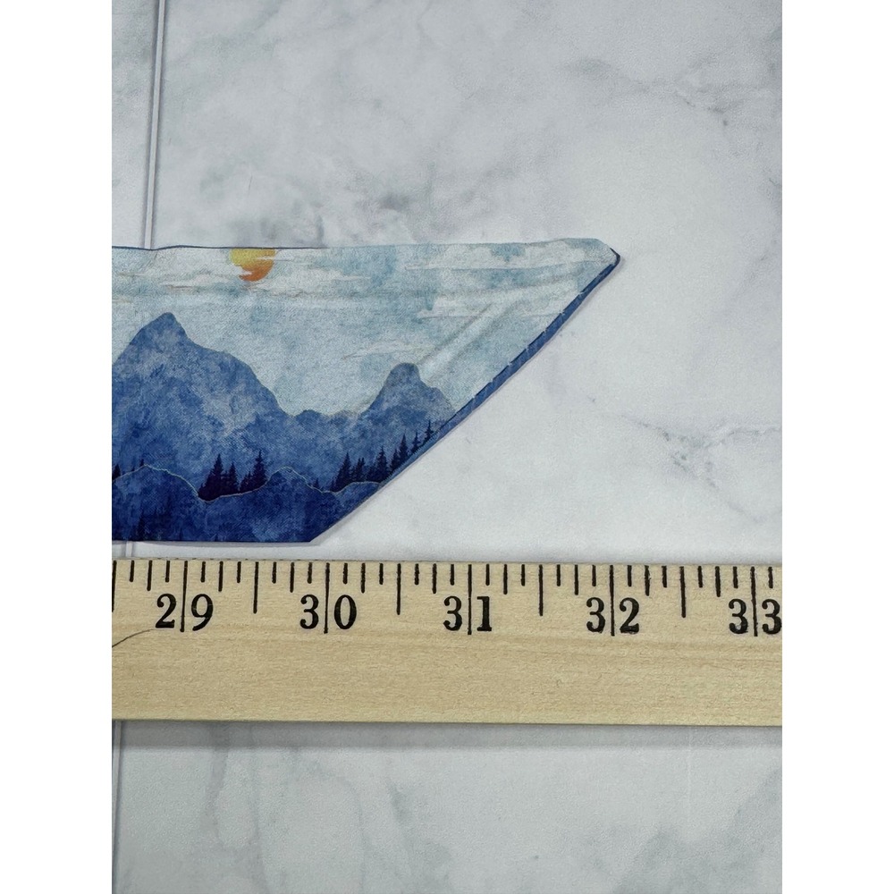 Blue Mountain Landscape Love Yourself Skinny Scarf Bag Accessory Headband 32in - Picture 5 of 6